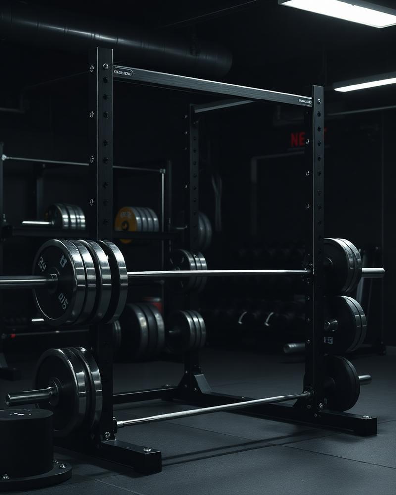 Area free weight dengan rack dan plate besi di Wigow Gym Bandung